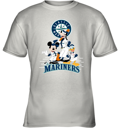 Seattle Mariners Mickey Donald And Goofy Baseball Youth T-Shirt