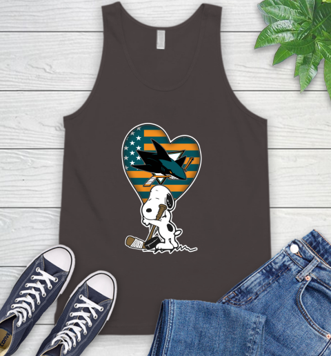 San Jose Sharks NHL Hockey The Peanuts Movie Adorable Snoopy Tank Top 7