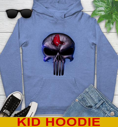 Boston Red Sox MLB Baseball Punisher Skull Sports Youth Hoodie 12