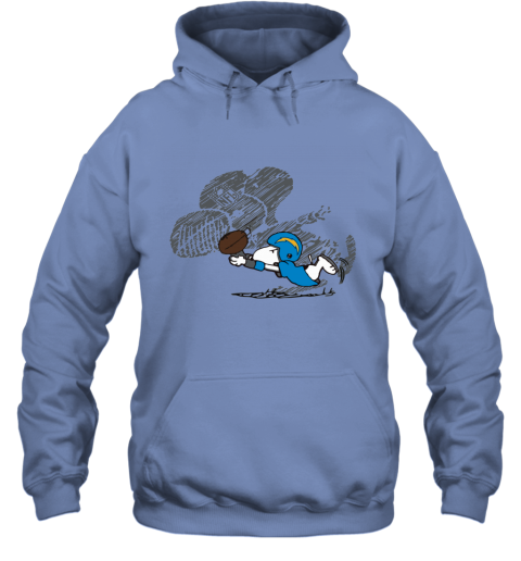 ciuv los angeles chargers snoopy plays the football game hoodie 23 front carolina blue