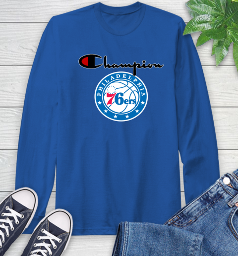 NBA Basketball Philadelphia 76ers Champion Shirt Long Sleeve T-Shirt 7