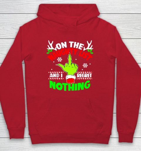 Funny On The List Of Naughty And I Regret Nothing Christmas Hoodie 6