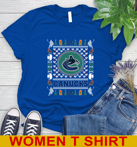 Vancouver Canucks Merry Christmas NHL Hockey Loyal Fan Women's T-Shirt 10
