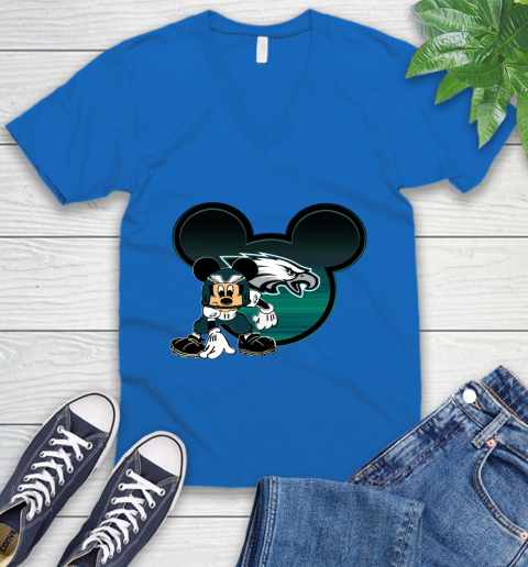 NFL Philadelphia Eagles Mickey Mouse Disney Football T Shirt V-Neck T-Shirt 6