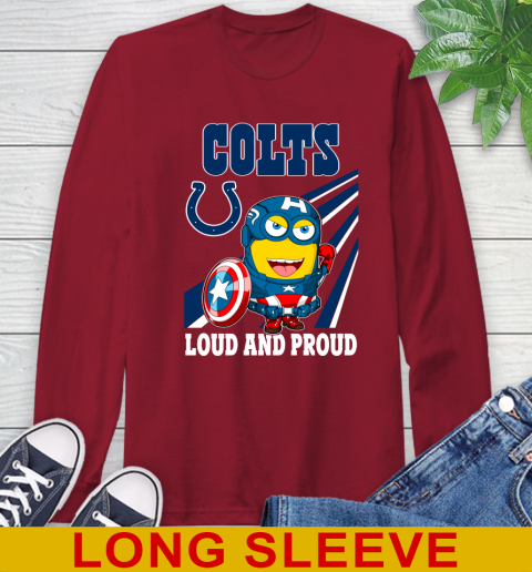 NFL Football Indianapolis Colts Captain America Marvel Avengers Minion Shirt Long Sleeve T-Shirt 10 NFL Football Indianapolis Colts Captain America Marvel Avengers Minion Shirt Long Sleeve T-Shirt - Image 10