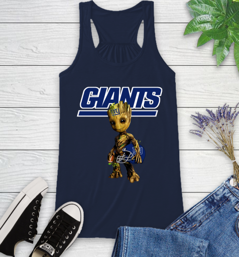 New York Giants NFL Football Groot Marvel Guardians Of The Galaxy Racerback Tank 12
