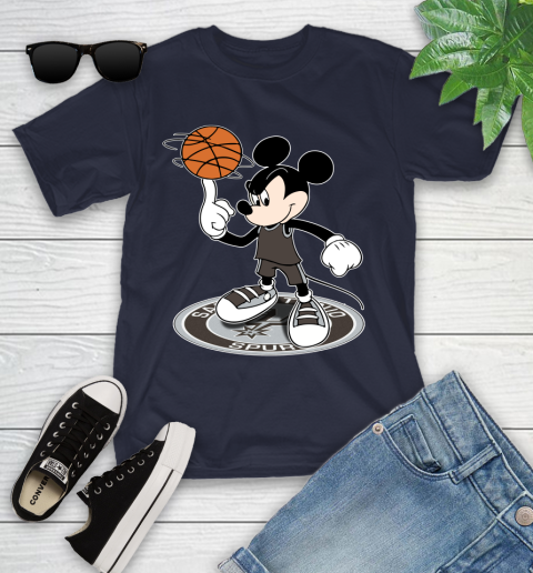 NBA Basketball San Antonio Spurs Cheerful Mickey Disney Shirt Youth T-Shirt 3