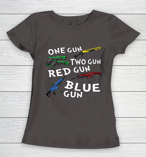 One Gun Two Gun Red Gun Blue Gun Women's T-Shirt 7