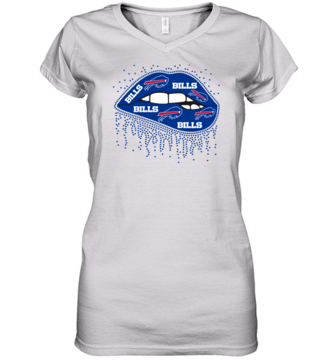 Buffalo Bills Dripping Lip Women's V-Neck T-Shirt