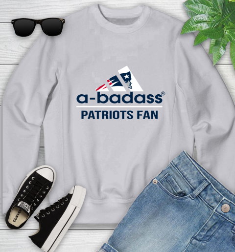 NFL A Badass New England Patriots Fan Adidas Football Sports Youth Sweatshirt 3