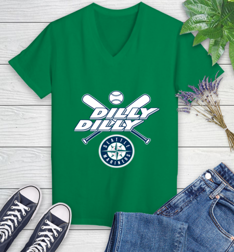 MLB Seattle Mariners Dilly Dilly Baseball Sports Women's V-Neck T-Shirt 5
