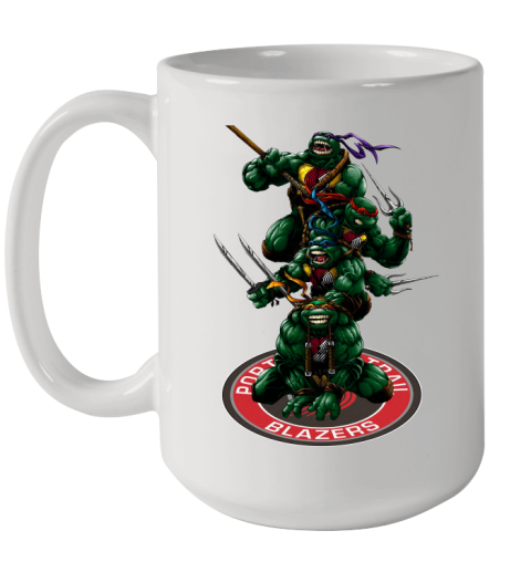 NBA Basketball Portland Trail Blazers Teenage Mutant Ninja Turtles Shirt Ceramic Mug 15oz