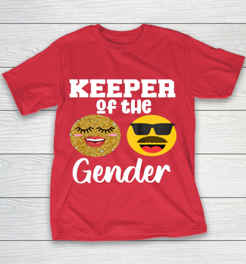 Keeper of the Gender Staches or Lashes Gender Reveal Party Youth T-Shirt 7