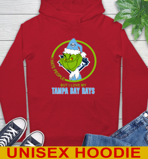 Tampa Bay Rays MLB Christmas Grinch I Hate People But I Love My Favorite Baseball Team Hoodie 10