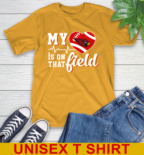 NFL My Heart Is On That Field Football Sports St.Louis Cardinals T-Shirt 2
