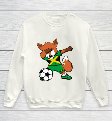 Dabbing Fox Jamaica Soccer Fans Jersey Jamaican Football Fan Youth Sweatshirt 2