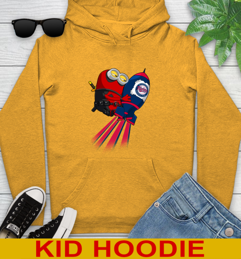 MLB Baseball Minnesota Twins Deadpool Minion Marvel Shirt Youth Hoodie 2