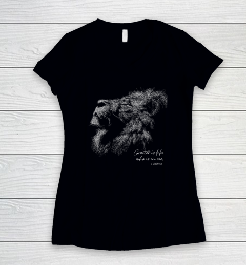 Lion of Judah Christian Women's V-Neck T-Shirt