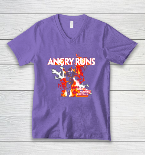 Angry Runs V-Neck T-Shirt 8