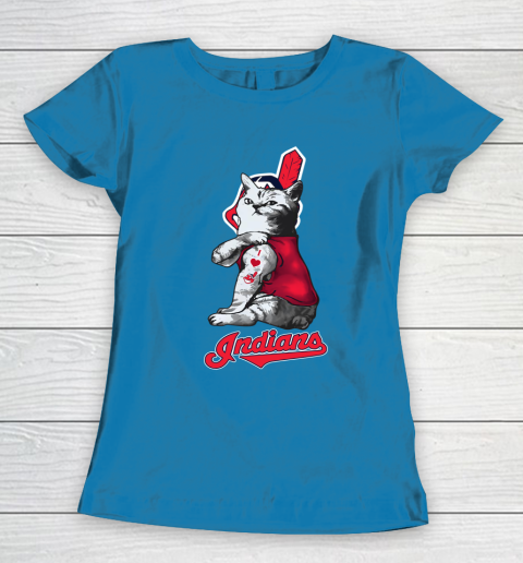 MLB Baseball My Cat Loves Cleveland Indians Women's T-Shirt 6