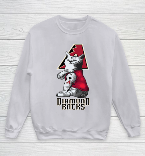 MLB Baseball My Cat Loves Arizona Diamondbacks Youth Sweatshirt 3