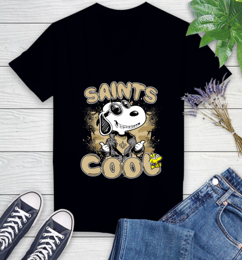 NFL Football New Orleans Saints Cool Snoopy Shirt Women's V-Neck T-Shirt