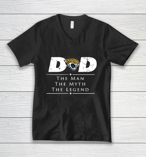 Jacksonville Jaguars NFL Football Dad The Man The Myth The Legend V-Neck T-Shirt