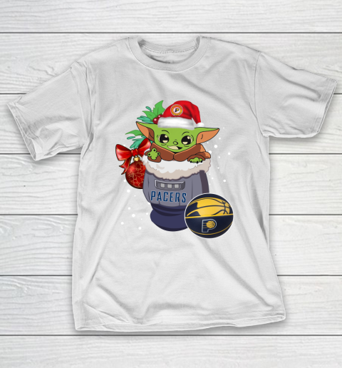 Indiana Pacers Christmas Baby Yoda Star Wars Funny Happy NBA T-Shirt 3