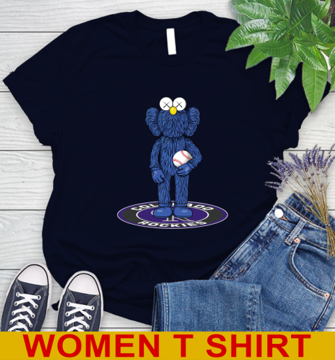 MLB Baseball Colorado Rockies Kaws Bff Blue Figure Shirt Women's T-Shirt 3