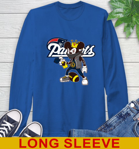 New England Patriots NFL Football Mickey Peace Sign Sports Long Sleeve T-Shirt 9