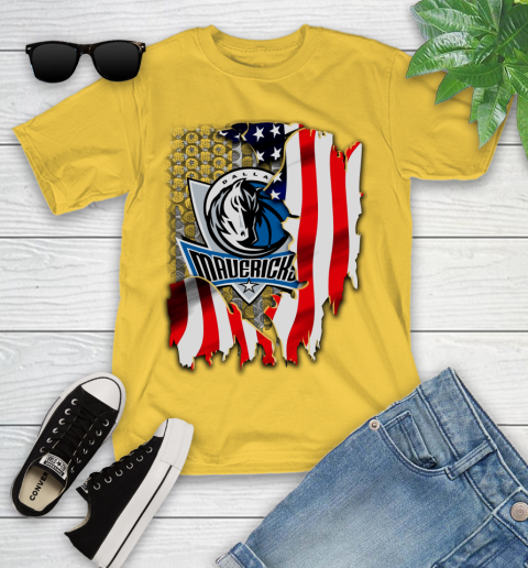 Dallas Mavericks NBA Basketball American Flag Youth T-Shirt 10