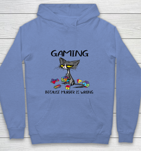 Gaming Because Murder Is Wrong Funny Cats Lovers Gamer Youth Hoodie 7