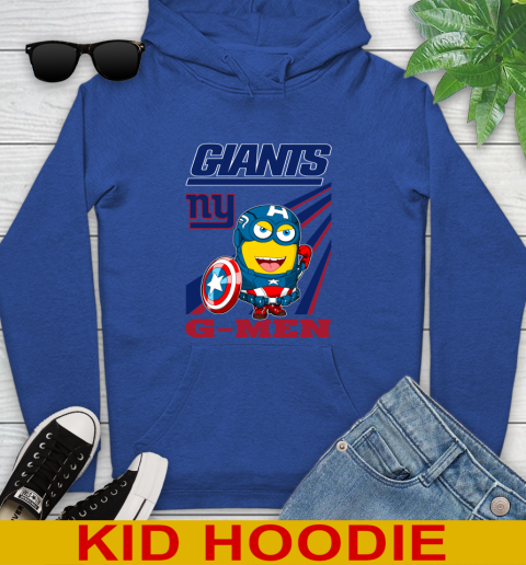 NFL Football New York Giants Captain America Marvel Avengers Minion Shirt Youth Hoodie 10