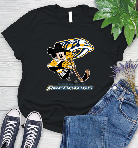 NHL Nashville Predators Mickey Mouse Disney Hockey T Shirt Women's T-Shirt 2