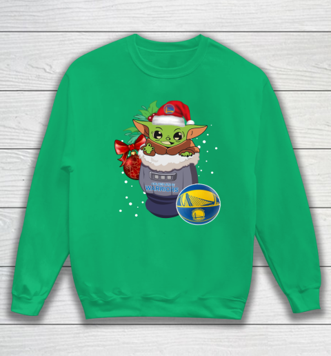 Golden State Warriors Christmas Baby Yoda Star Wars Funny Happy NBA Sweatshirt 6