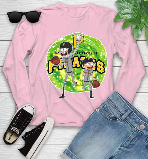 MLB Pittsburgh Pirates Rick And Morty Baseball Sports Youth Long Sleeve 10