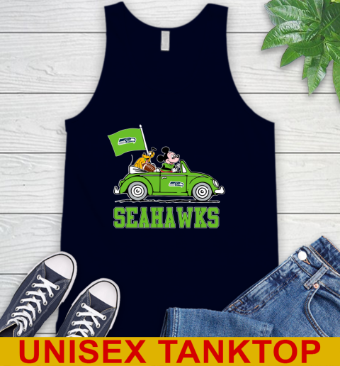NFL Football Seattle Seahawks Pluto Mickey Driving Disney Shirt Tank Top 3