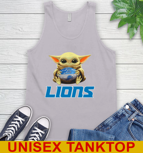 NFL Football Detroit Lions Baby Yoda Star Wars Shirt Tank Top 4