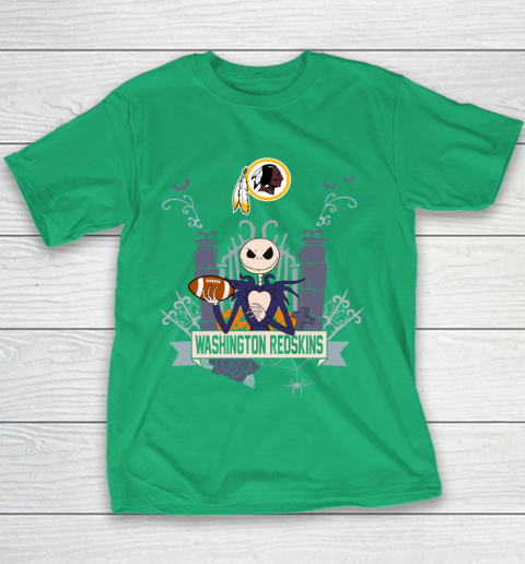 NFL Washington Redskins Football Jack Skellington Halloween Youth T-Shirt 3