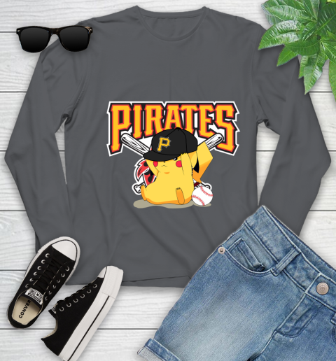 MLB Pikachu Baseball Sports Pittsburgh Pirates Youth Long Sleeve 8