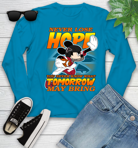 Atlanta Falcons NFL Football Mickey Disney Never Lose Hope (1) Youth Long Sleeve 8
