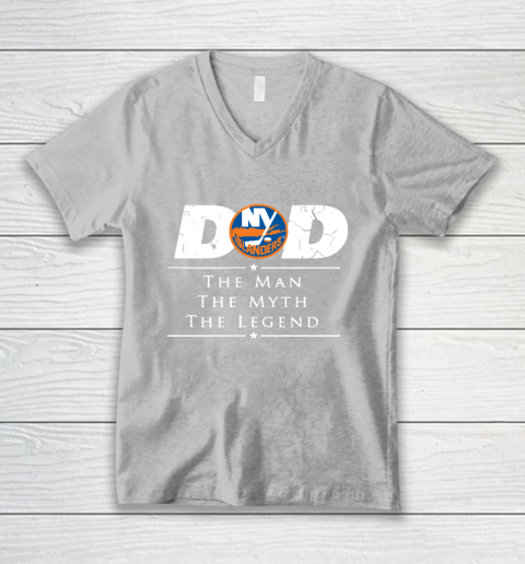 New York Islanders NHL Ice Hockey Dad The Man The Myth The Legend V-Neck T-Shirt 3