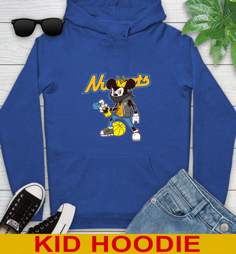 Denver Nuggets NBA Basketball Mickey Peace Sign Sports Youth Hoodie - Image 11