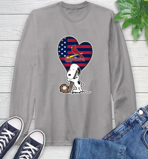 St.Louis Cardinals MLB Baseball The Peanuts Movie Adorable Snoopy Long Sleeve T-Shirt 6