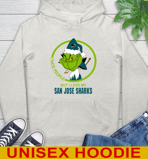 San Jose Sharks NHL Christmas Grinch I Hate People But I Love My Favorite Hockey Team Hoodie 12