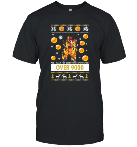 All I Want For Christmas Is To Reach Over 9000 Sweater Unisex Jersey Tee