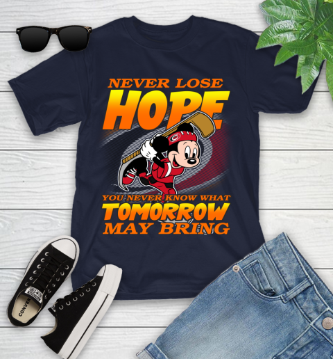 Carolina Hurricanes NHL Hockey ootball Mickey Disney Never Lose Hope Youth T-Shirt 2