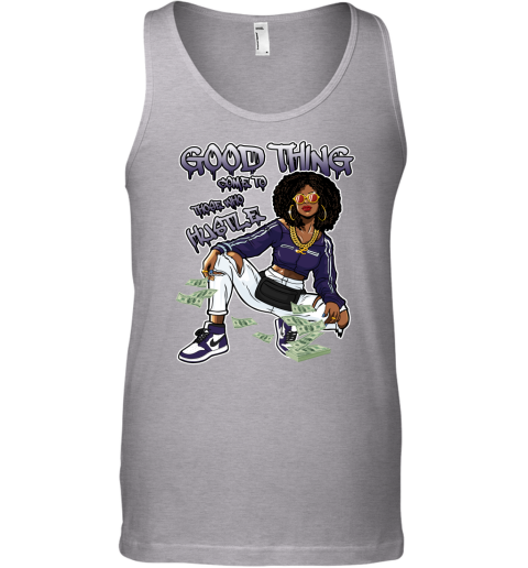 Jordan 1 Court Purple Matching Sneaker Tshirt For Woman For Girl Good Things Come To Those Who Hustle White Jordan Shirt