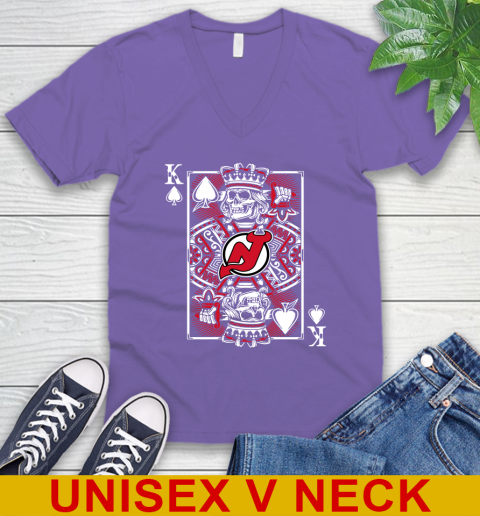 New Jersey Devils NHL Hockey The King Of Spades Death Cards Shirt V-Neck T-Shirt 8
