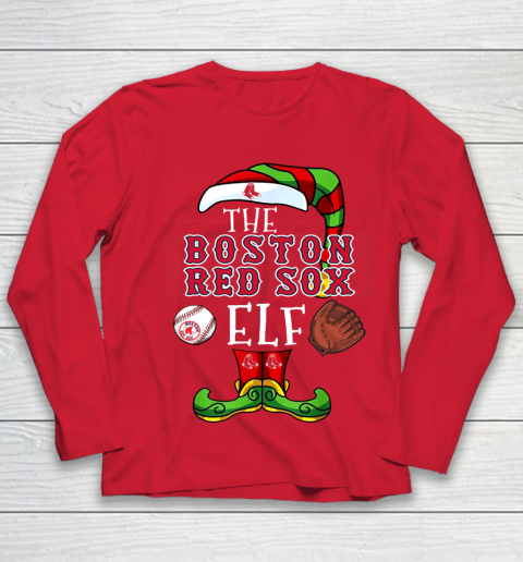 Boston Red Sox Christmas ELF Funny MLB Youth Long Sleeve 8